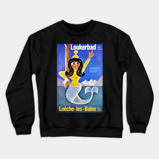 Leukerbad, Station thermale, Ski Poster Crewneck Sweatshirt